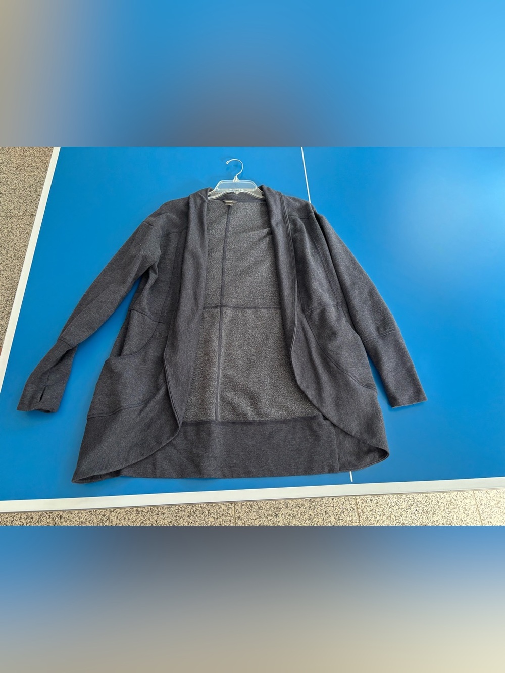 EDDIE BAUER, Navy/Grey Open-Front Cardigan, Size Small